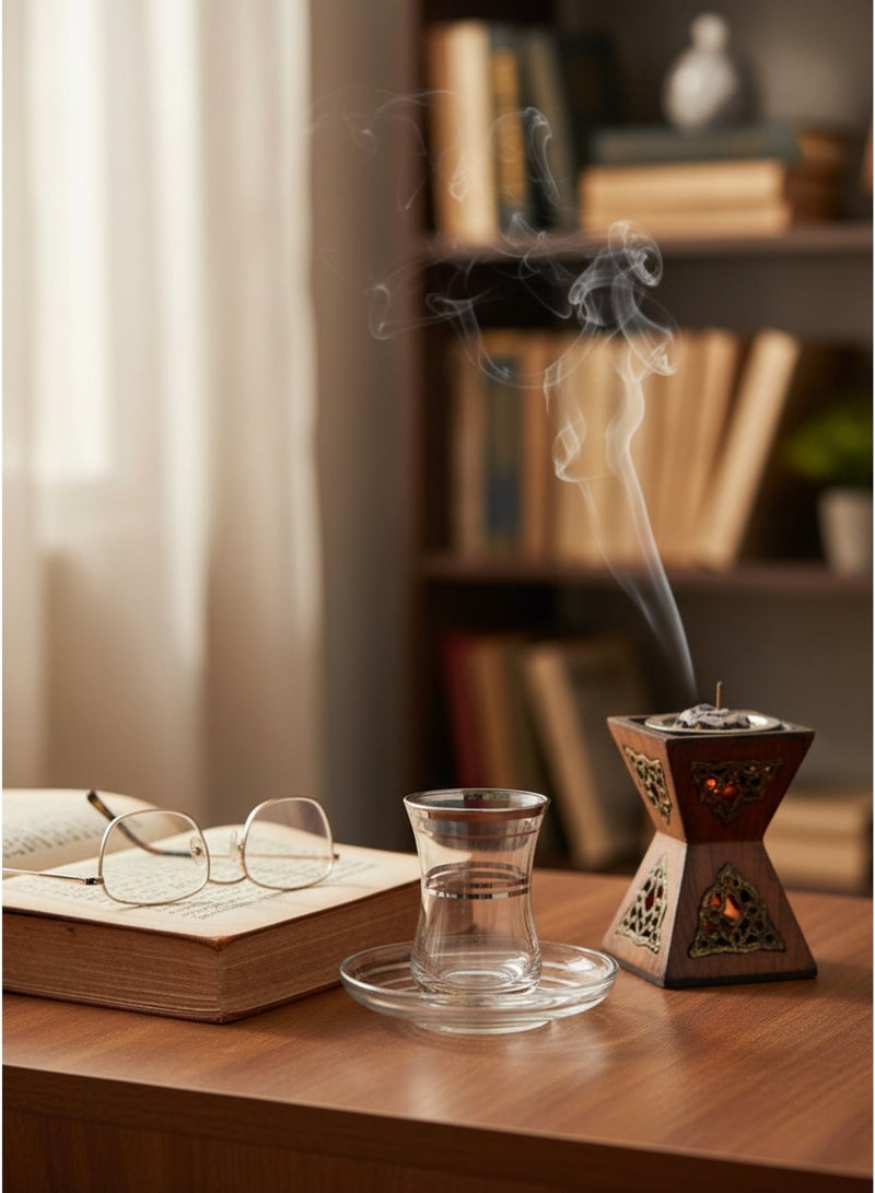 Acar Premium Turkish Tea Glass Set with Stylish Silver Accents – 6 Pieces | Made in Turkey - Image 2