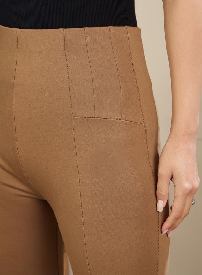 SASSAFRAS Women Brown High Rise Skinny Pants - Image 5