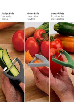Generic 3-Pieces Longitudinal Slice Peeler Wavy Slices Multiuse Vegetable  - Image 3