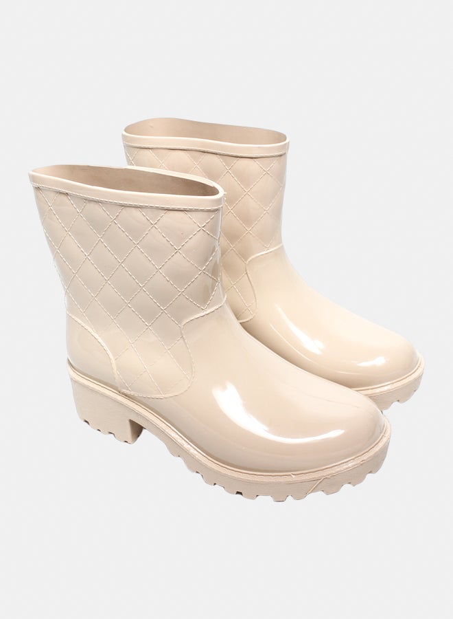 Glitter Women Half-Boots - Beige - Image 1