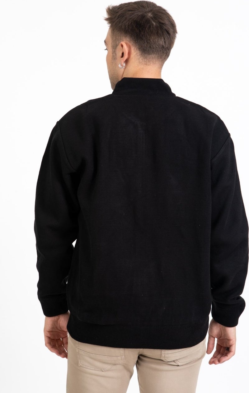 Mutlu City Men's Middle Age and Above Knitwear Lined Acrylic Zippered Winter Dad Cardigan 3065  - Image 5