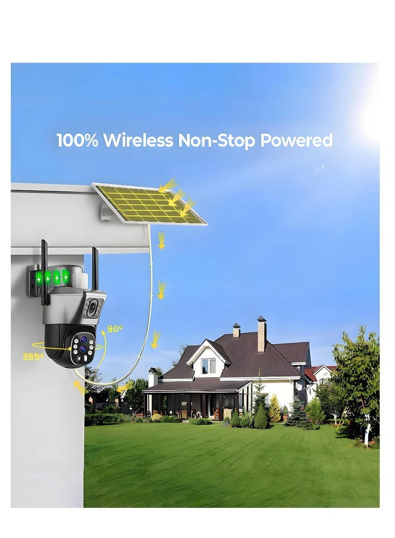 Makrystorm 4K 8MP Solar Camera 4G Sim PTZ Cameras Outdoor Dual Lens IP Camara Solar Panel CCTV Security Built in Battery PIR Cam (With 128GB SD Card) - Image 4
