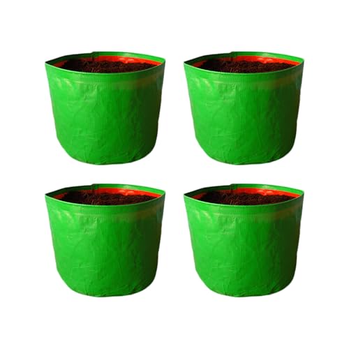 BonKaso Growbags 24 * 24 Pack of 4 Terrace/Kitchen Garden Vegetable Planting Pots, HDPE Fabric Leafy Fruits Growing Bag for All Vegetable Plants - Image 1