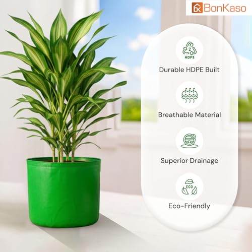 BonKaso Growbags 24 * 24 Pack of 4 Terrace/Kitchen Garden Vegetable Planting Pots, HDPE Fabric Leafy Fruits Growing Bag for All Vegetable Plants - Image 3