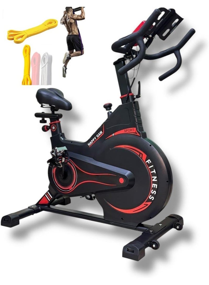 Exercise bike with adjustable handlebars. (Includes yellow resistance band) - Image 1