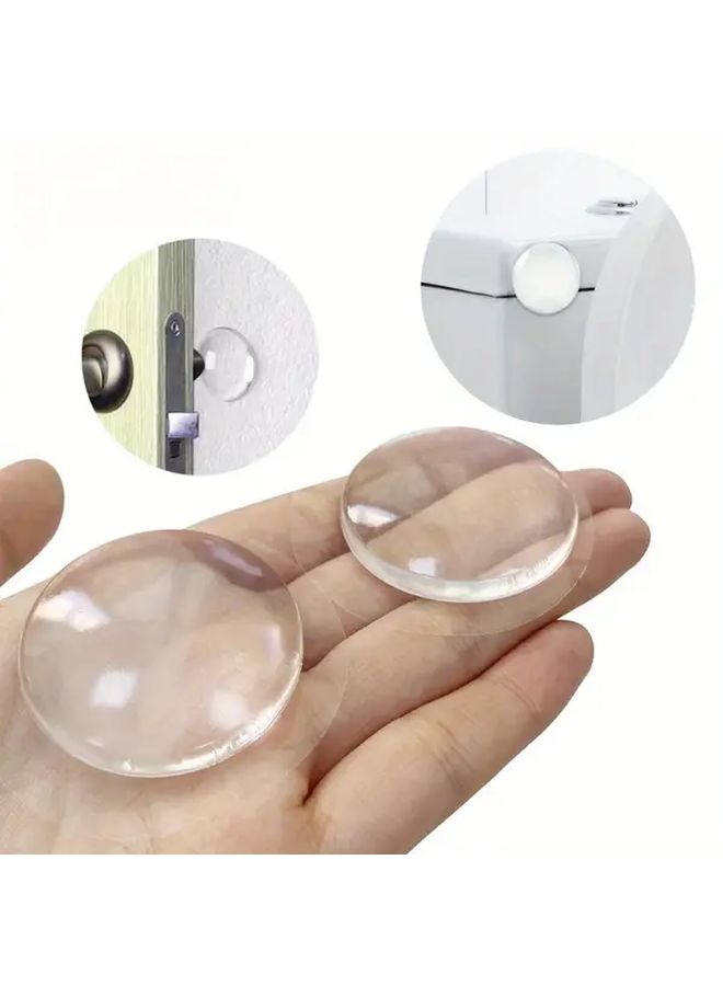 6 Pcs Soft Silicone Door Stopper Wall Protector Self Adhesive Muffler Handles Plug - Image 1