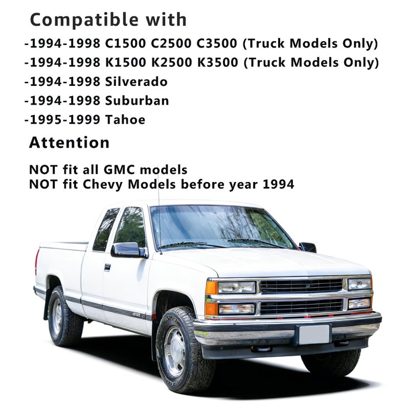 APSVE Headlights Assembly Compatible With 1994 1995 1996 1997 1998 OBS Chevy Silverado C/K 1500 2500 3500 Suburban , 95-99 Tahoe Headlamp w/ Bumper Light ,Factory Style - Image 2