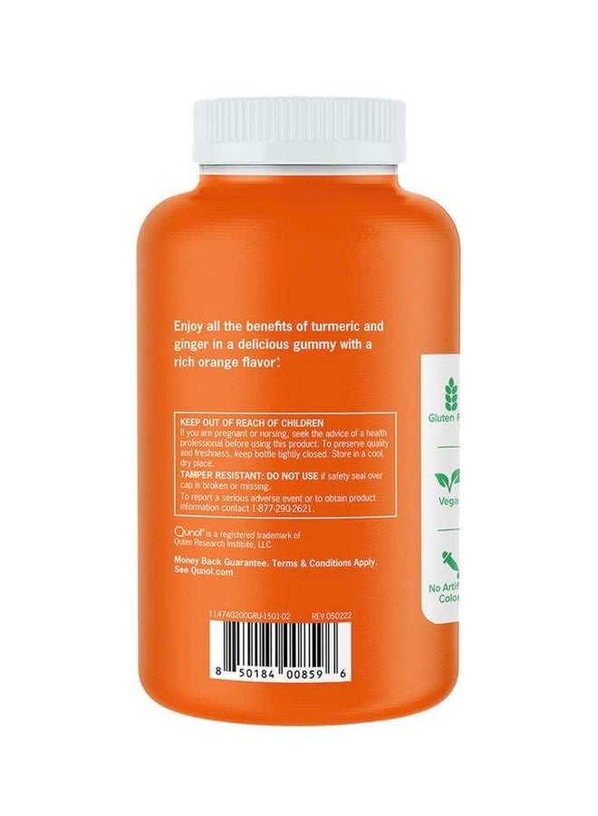 Qunol Turmeric and Ginger Gummies, Gummy with 500mg Turmeric + 50mg Ginger, Joint Support Supplement, Ultra High Absorption Tumeric and Ginger, Vegan, Gluten Free, 4 Month Supply 200ct Gummies - Image 3