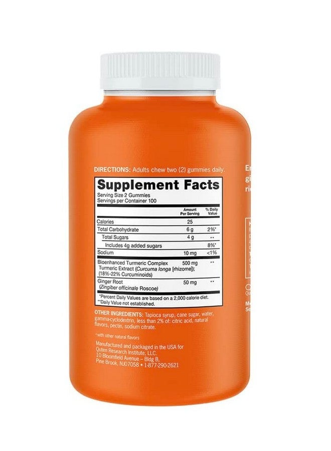 Qunol Turmeric and Ginger Gummies, Gummy with 500mg Turmeric + 50mg Ginger, Joint Support Supplement, Ultra High Absorption Tumeric and Ginger, Vegan, Gluten Free, 4 Month Supply 200ct Gummies - Image 2