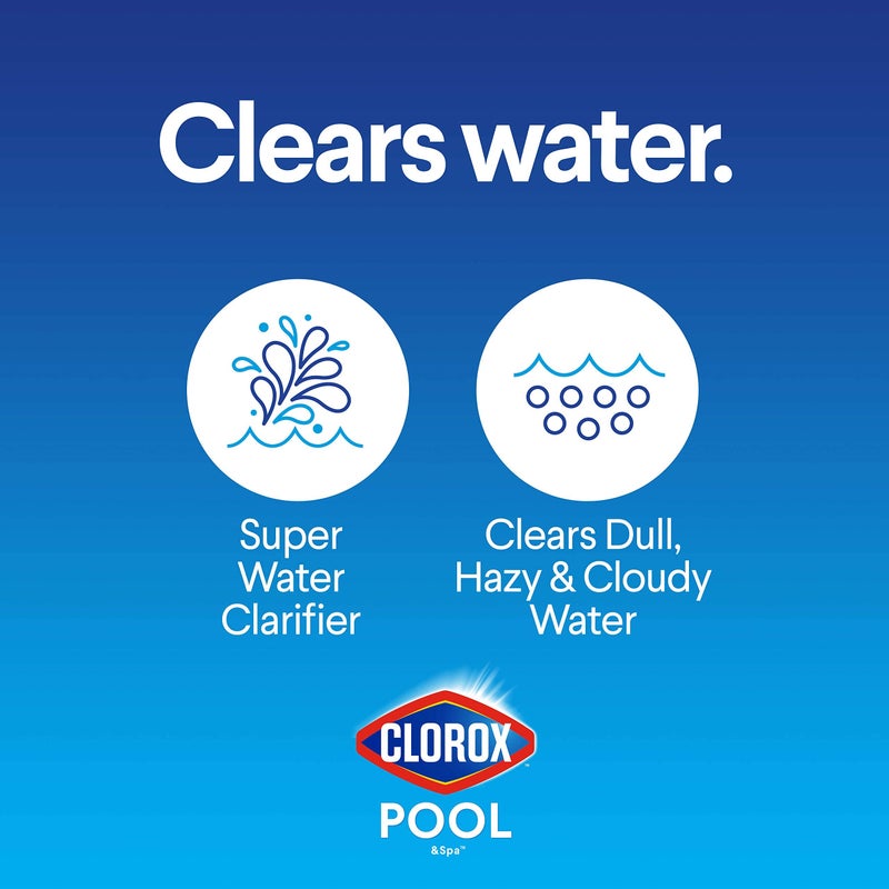 CLOROX POOL & Spa Clorox® Pool&Spa™ Swimming Pool Super Water Clarifier, Creates Crystal Clear Pool Water, 1 Quart (Pack of 1) - Image 2
