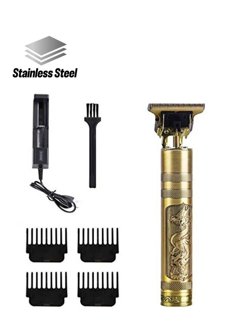 Professional Rechargeable Electric Hair Trimmer Set For Men Golden/Black - Image 1