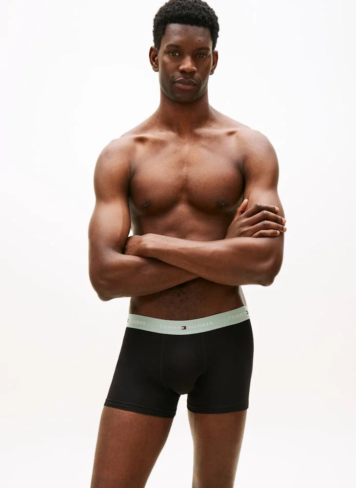 TOMMY HILFIGER  3-Pack Signature Repeat Logo Waistband Trunks for Men | Best Price UAE