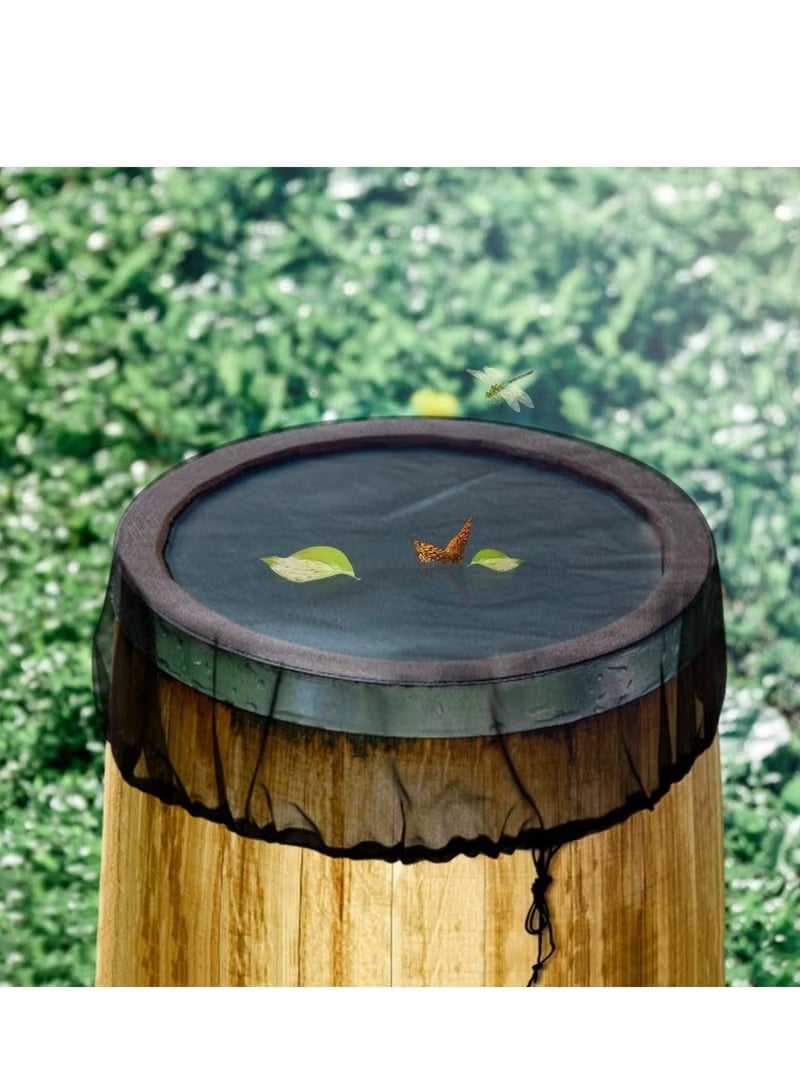 Geustos Mesh Cover for Rain Barrels 2pcs  Barrel Netting with Drawstring for Keeping Fallen Leaves and Debris Out of Your Rain Barrel Water Collection Buckets - Image 2