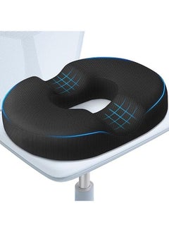 Arabest Donut Pillow Seat Cushion,Donut Chair Cushions for Postpartum Pregnancy & Hemorrhoids,Tailbone Pain Relief Cushion,Memory Foam Seat Cushions for Office&Home Chairs (Black)  - Image 1