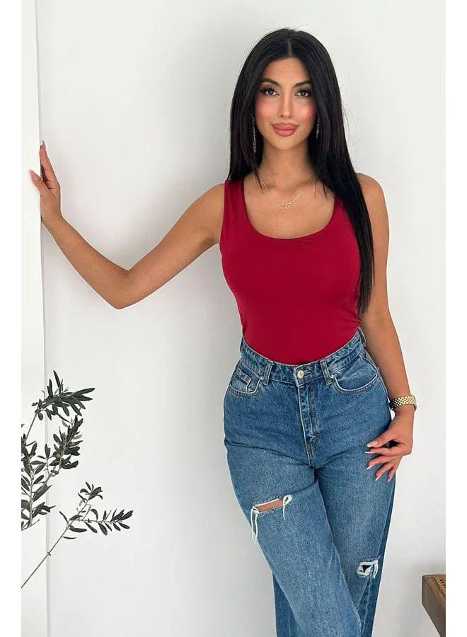 Noa Noa Women’s V-Neck Sleeveless Slim-Fit Office & Daily Wear Blouse
