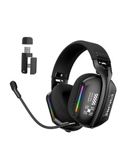 onikuma Gaming Headset Wireless Tri-Mode Headset Bluetooth/2.4G for PC/Xbox/PS5/PS4/Switch/Tablet/Mobile, Ultra Low Latency Wireless Gamer Headphone with Microphone Phantom color RGB light effect  - Image 1