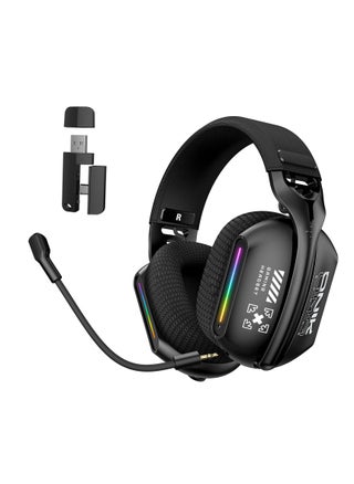 Gaming Headset Wireless Tri-Mode Headset Bluetooth/2.4G for PC/Xbox/PS5/PS4/Switch/Tablet/Mobile, Ultra Low Latency Wireless Gamer Headphone with Microphone Phantom color RGB light effect - pzsku/Z4A0AE8945B23CE6E0495Z/45/1743426806/f7095f24-a211-4699-9605-5384a41de00b