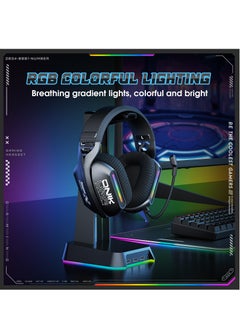 onikuma Gaming Headset Wireless Tri-Mode Headset Bluetooth/2.4G for PC/Xbox/PS5/PS4/Switch/Tablet/Mobile, Ultra Low Latency Wireless Gamer Headphone with Microphone Phantom color RGB light effect  - Image 4