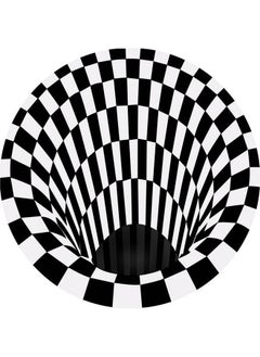 Fashion 3D Printed Round Carpet White/Black 40.00 x 1.60x30.00cm