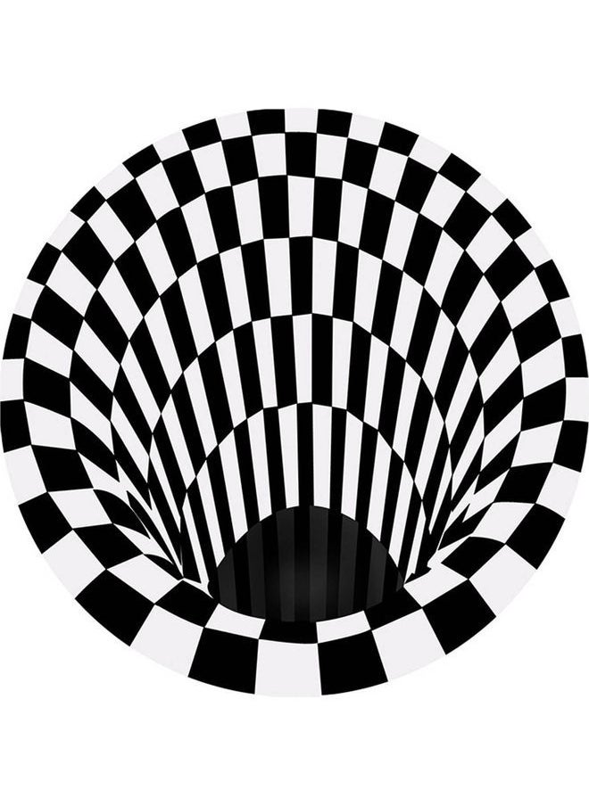 NIBEMINENT - Fashion 3D Printed Round Carpet White/Black 40.00 x 1.60x30.00cm - Image 1