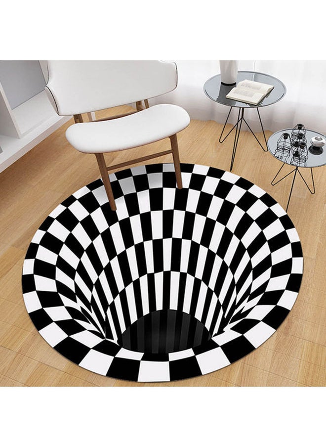 NIBEMINENT - Fashion 3D Printed Round Carpet White/Black 40.00 x 1.60x30.00cm - Image 1