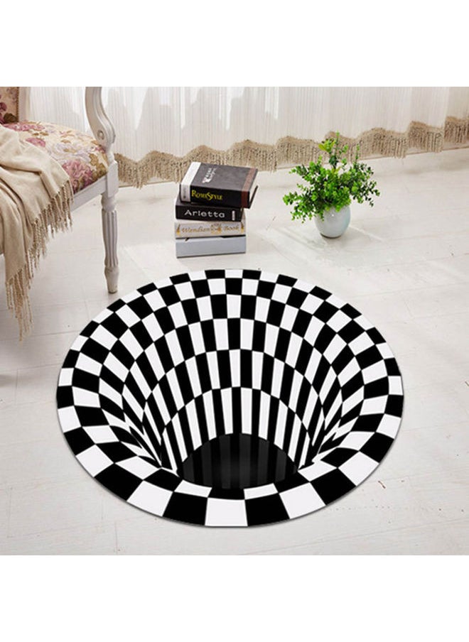 NIBEMINENT - Fashion 3D Printed Round Carpet White/Black 40.00 x 1.60x30.00cm - Image 1