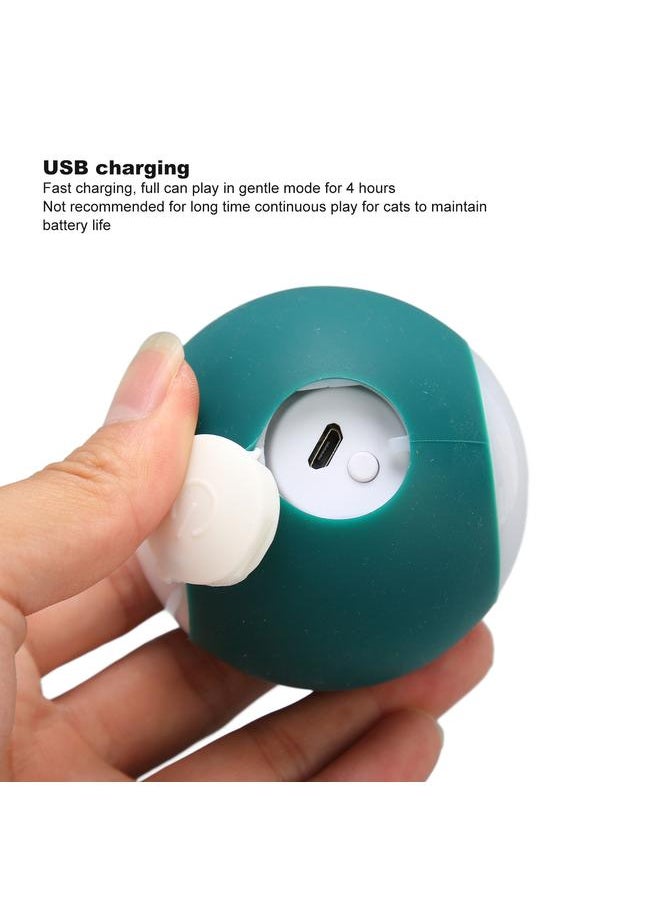 NIBEMINENT - Interactive Cat Toys Ball Relieve Boredom Bite Resistant Electric Automatic Moving Bouncing Rolling with Feather Green - Image 1