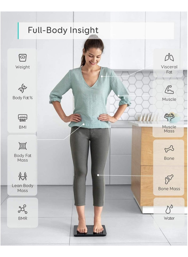 مقياس eufy الذكي C1 مع بلوتوث، مقياس دهون الجسم، ميزان حمام رقمي لاسلكي، 15 قياسًا، الوزن/دهون الجسم/مؤشر كتلة الجسم، تحليل تكوين الجسم للياقة البدنية، أسود/أبيض، رطل/كجم - Image 3