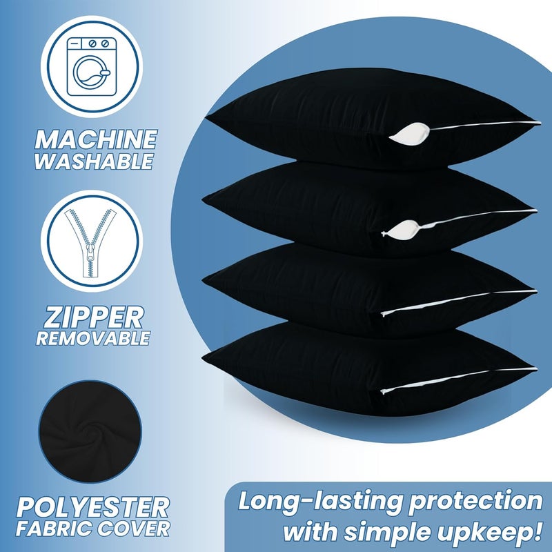 OSBED 100% Waterproof Pillow Protectors - Pack of 2 Bed Bug & Dust Proof Polyester Pillowcases - Black (20" X 28") - Image 5