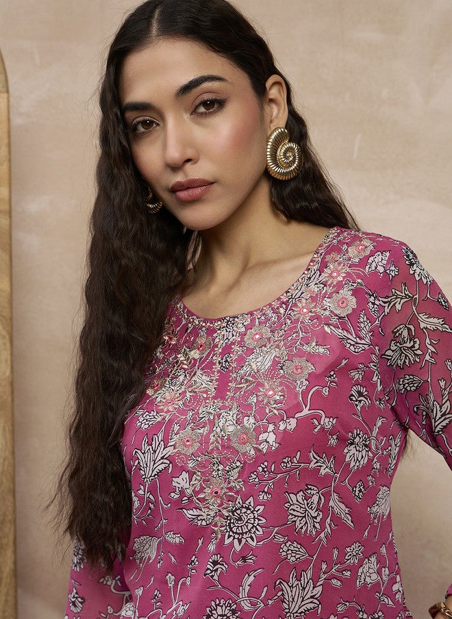 Baizee كل شيء عنك: كورتا نسائية مطبوعة بالأزهار مع بالازوس - Image 2