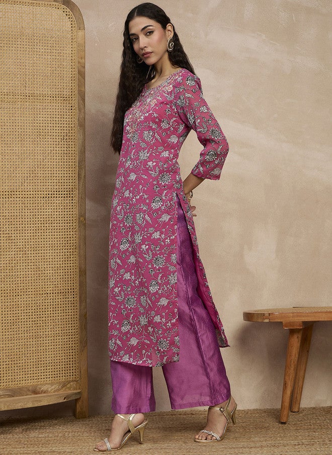 Baizee كل شيء عنك: كورتا نسائية مطبوعة بالأزهار مع بالازوس - Image 4