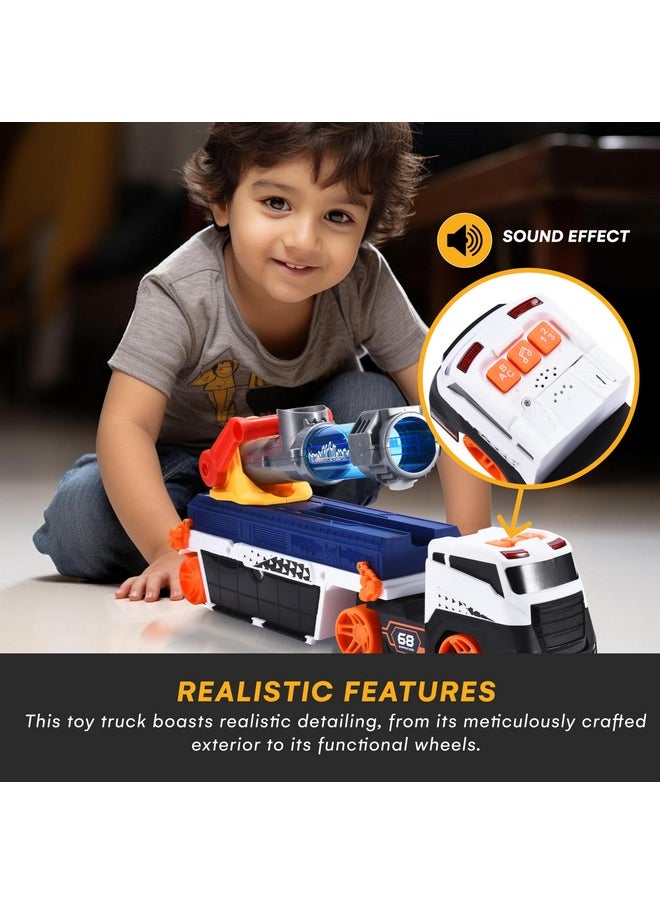 Top Race Cannonball Truck - Adjustable Barrel, Eva Ball Launcher - Realistic, Durable, Interactive Toy Vehicle For Toddlers - Promotes Motor Skills And Creative Play For Children - 18.1X3.9X6.6 Inches  - Image 2