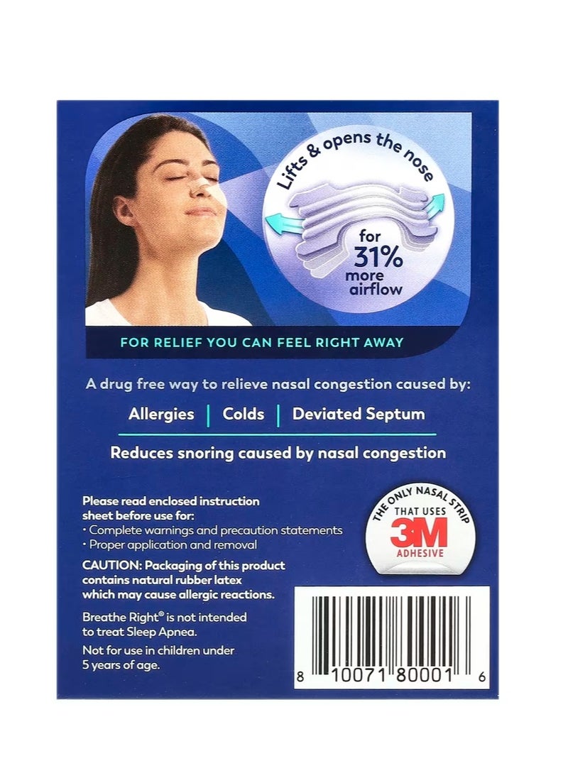 Breathe Right Nasal Strips Extra Strength Clear For Sensitive Skin 26 Clear Strips  - Image 2