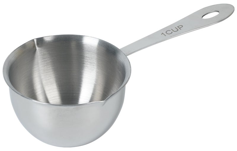 DOTINGHUX 1 Cup Stainless Steel Measuring Cup, 3 Types of Measurement Marks, Two Side Spouts, Dishwasher Safe, Compatible with All Cooktops - Image 1