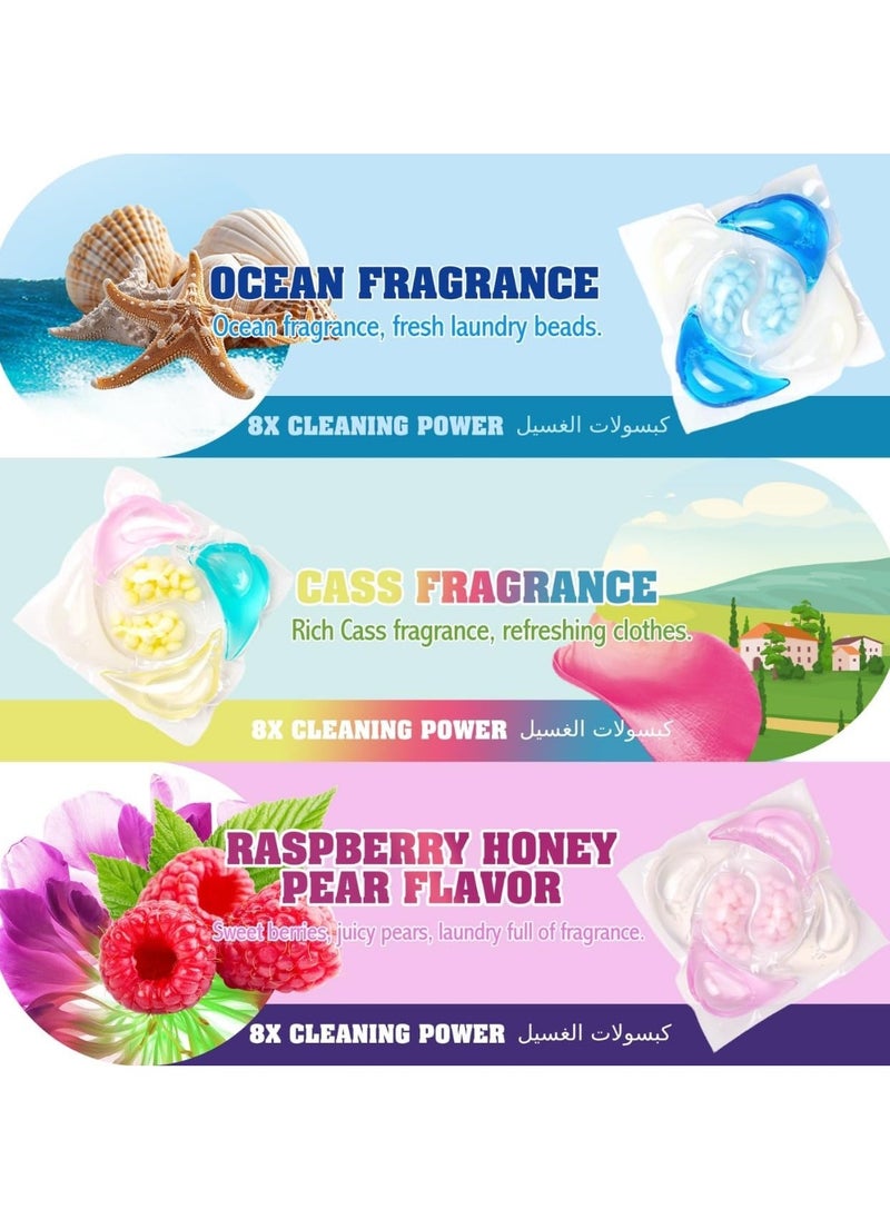 Pink Clean 6-in-1 Laundry Detergent Capsules with Ocean Fragrance – Unrivaled power and perfect results! 💪 8x stronger than regular detergents – deep cleaning that removes the toughest stains with ease. 🌀 Completely replaces laundry detergent – ​​no need for additional products! with 10 Pcs - Ocean Fragrance Flavor