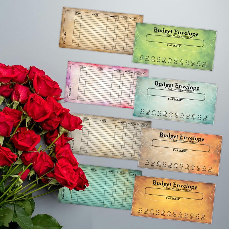 PARTH IMPEX 120 Pack Vintage Budget Envelopes for Cash, Budgeting Tracker Binder, Money Saving Challenge, Great for Money Management, Cash Stuffing and Savings Organizer 3.5" x 7" in 12 Color - Image 5