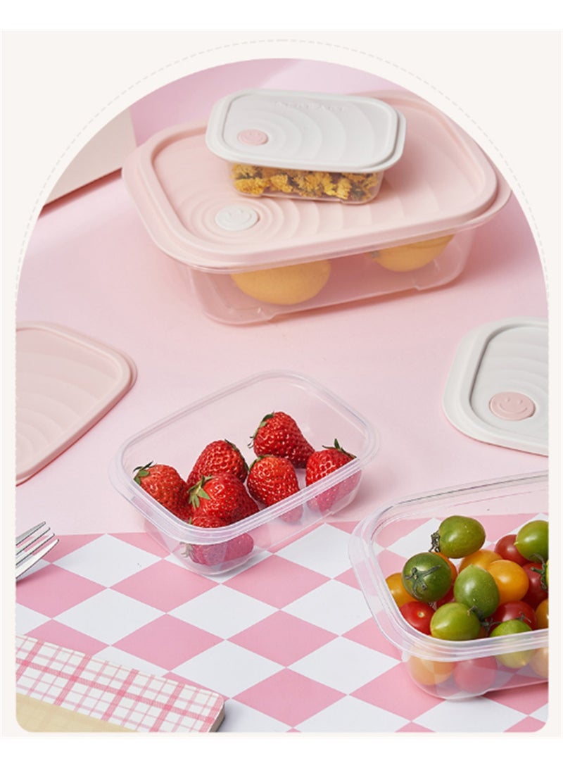 2 Pack Food Storage Boxes, Transparent Food Container  with Lids | BPA-Free, Stackable & Microwave Safe Plastic Food Box Kitchen Refrigerator Fruit Container for Meal Prep (2 Pack, Pink 6979-2) - Image 5
