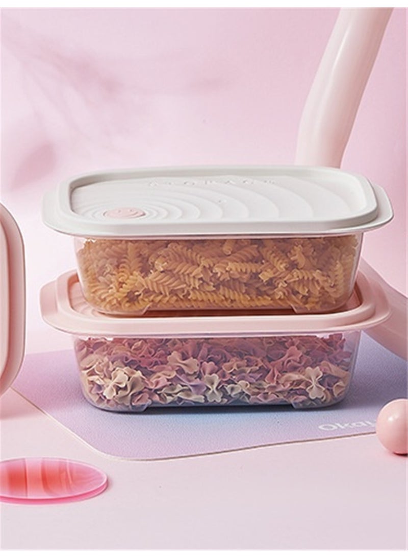 2 Pack Food Storage Boxes, Transparent Food Container  with Lids | BPA-Free, Stackable & Microwave Safe Plastic Food Box Kitchen Refrigerator Fruit Container for Meal Prep (2 Pack, Pink 6979-2) - Image 1