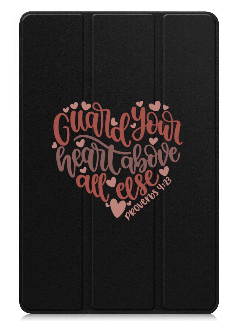 Theodor Protective Flip Case For Apple iPad Pro 13 (2024) With Trifold Stand Auto Wake Sleep Shockproof Cover Guard your heart above all else - Image 1