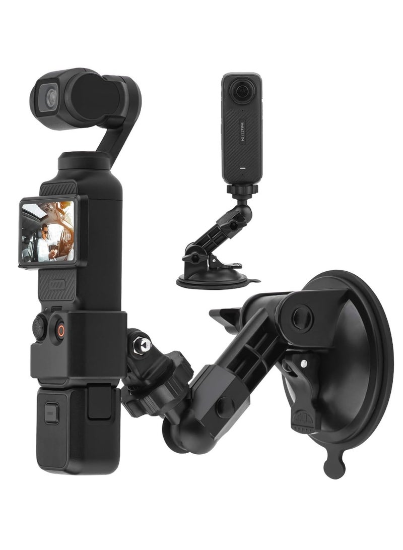 Car Suction Cup Mount Compatible for DJI Pocket 3 Camera Window Holder with Expansion Adapter for GoPro Max Mini Hero 12 11 10 9 8 7 6 5 Pocket 3 2 Insta360 X3 X2 Go 3 Action 3 4 Accessories - Image 1