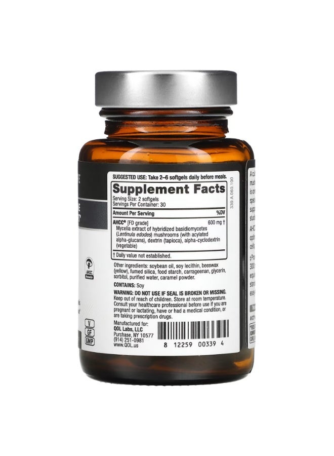 Quality of Life, Kinoko Pro AHCC, 300 mg, 60 Softgels - Image 2