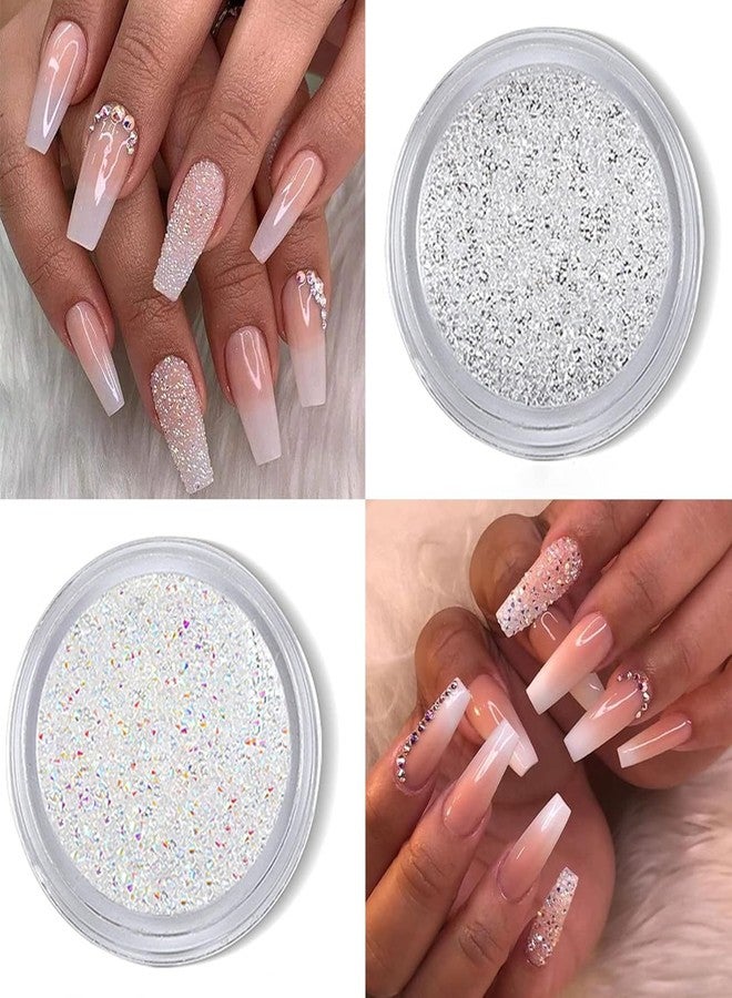 SEMATA Nail Art Charms Cream Flatback Nail Pearls Clearl AB Nails Gems Rhinestones Mixed Size 0.03-0.18in Nails Design Decoration for Women Manicure DIY - Image 4