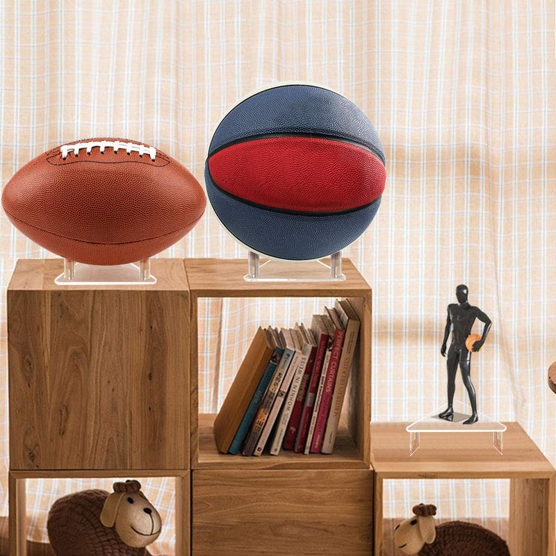 Tasybox Acrylic Ball Stand Holder, Sports Ball Storage Display Rack for Basketball Football Volleyball Soccer Rugby Balls 2 Pack Clear - Image 2