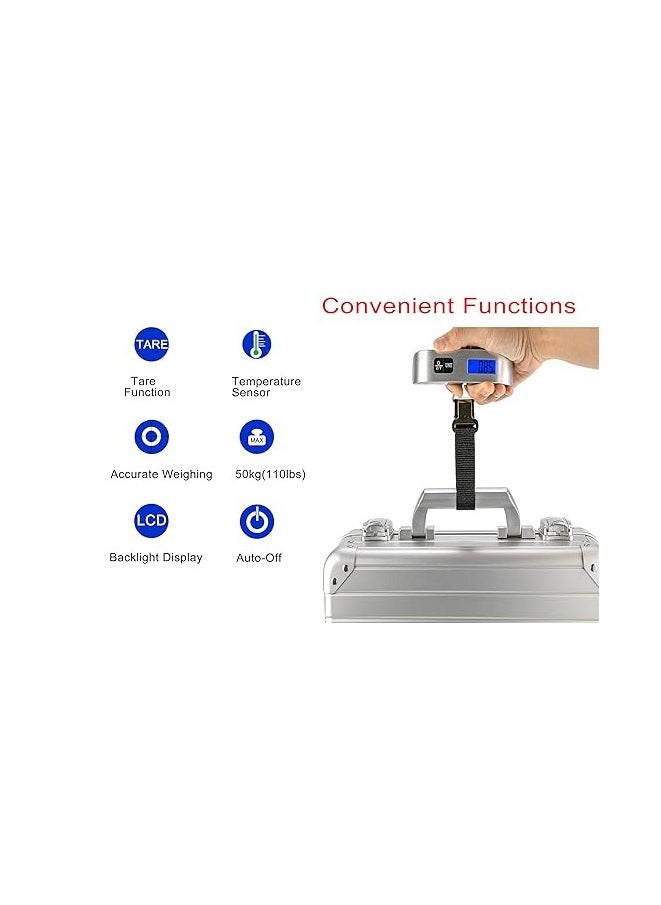 Spaceshoop - Electronics Travel Luggage Scale, Digital Luggage Weighing Scales for Suitcase with Temperature Reading - Image 1