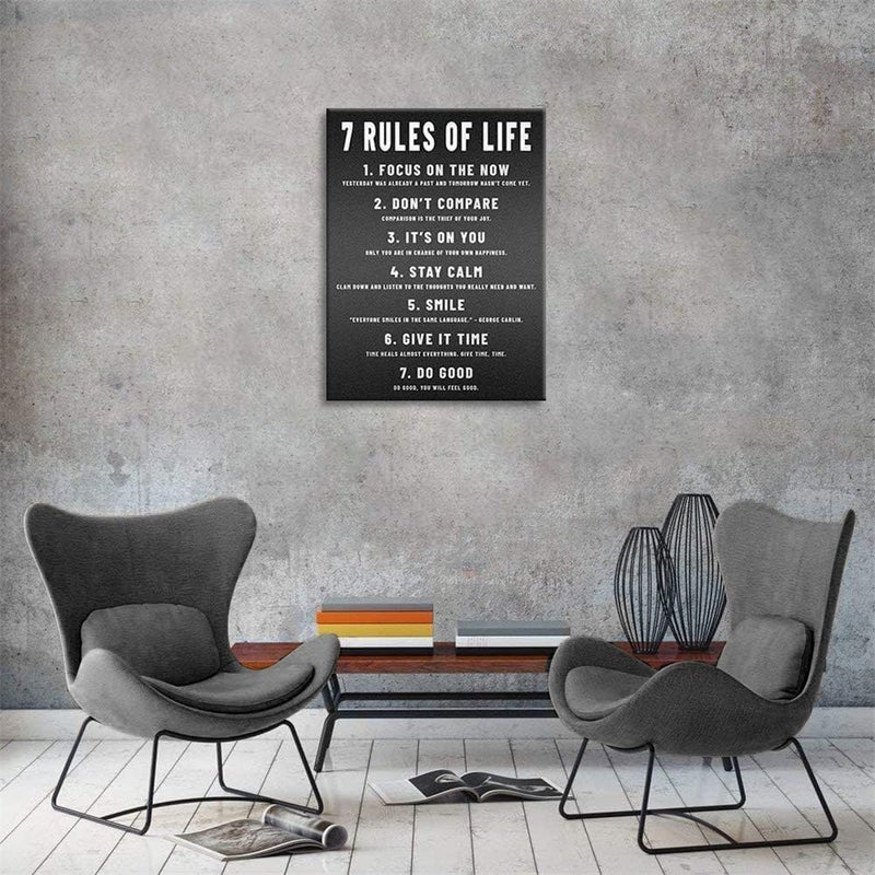 BPA ® 7 Rules of Life Motivational Posters Wall Art for Bedroom Black Art Paintings African American Wall Art - Image 4
