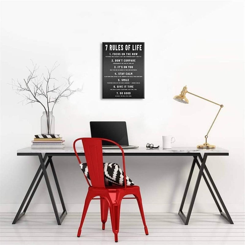 BPA ® 7 Rules of Life Motivational Posters Wall Art for Bedroom Black Art Paintings African American Wall Art - Image 2