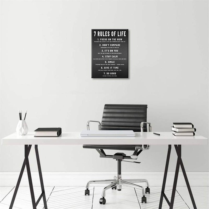 BPA ® 7 Rules of Life Motivational Posters Wall Art for Bedroom Black Art Paintings African American Wall Art - Image 3