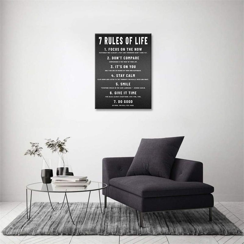 BPA ® 7 Rules of Life Motivational Posters Wall Art for Bedroom Black Art Paintings African American Wall Art - Image 5