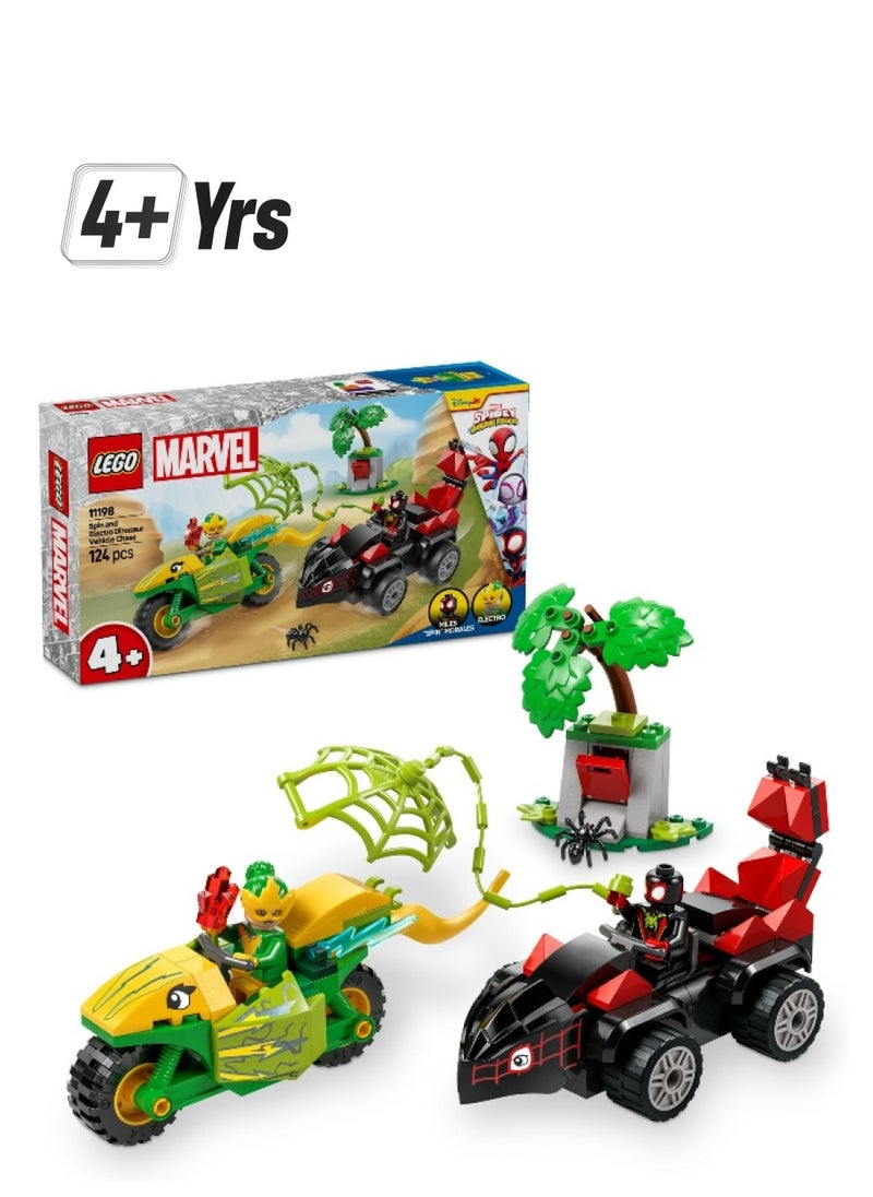 LEGO - LEGO Marvel Spidey & His Amazing Friends Spin & Electro Dinosaur Vehicle Chase 11198 Building Set (124 Pieces) - Image 1