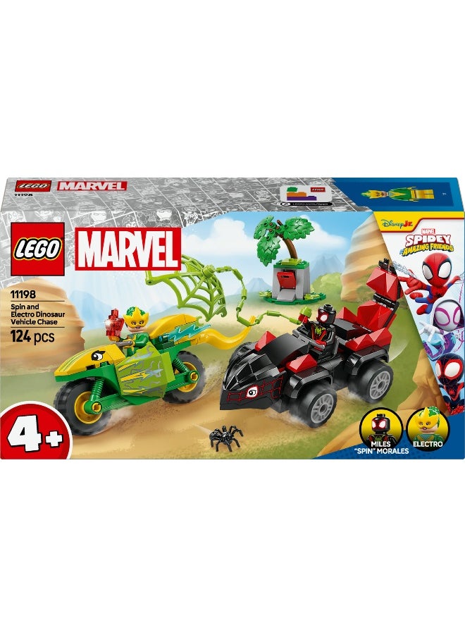LEGO - LEGO Marvel Spidey & His Amazing Friends Spin & Electro Dinosaur Vehicle Chase 11198 Building Set (124 Pieces) - Image 1